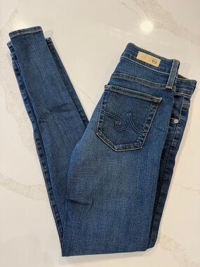 Ag Adriano Goldschmied The Farrah Skinny Jeans in Dark Blue Wash